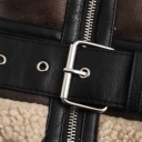 Dámska zimná bunda Zapínanie na zips Plyšový golier Pásik v páse Polyesterové prevedenie Elegantný hrejivý zimný kabát Štýlová bunda na chladné obdobie 4