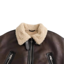 Dámska zimná bunda Zapínanie na zips Plyšový golier Pásik v páse Polyesterové prevedenie Elegantný hrejivý zimný kabát Štýlová bunda na chladné obdobie 5