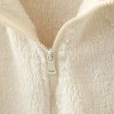 Dámská zimní bunda z polyesteru Teplá plyšová bunda s vysokým stojacím límcem Zapínání na zip Měkký hřejivý materiál Pohodlné zimní 3