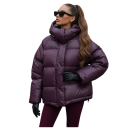 Dámská zimní bunda Zapínání na zip a patenty Kapuce Polyester bavlna Teplá zimní bunda s pohodlným střihm Stylový kabát na chladné zimní 3