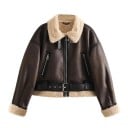 Dámská zimní bunda Zapínání na zip Plyšový límeček Pásek v pase Polyesterové provedení Elegantní hřejivý zimní kabát Stylová bunda 8