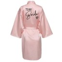 Damskåpa team bride Sidenmjukt satinbadrock med text för brudtärnor Knytning i midjan med snöre Lätt polyester för bröllopsförberedelser 3