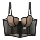 Damskär underklänning med genomskinlig nätdesign och förlängt snitt polyester nylon lätt underkläder för vardagligt bruk 4