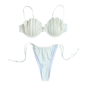 Dámske bikiny s košíčkami v tvare mušlí a push-up efektom Zaväzovacie nohavičky s vysokým strihom Ideálne pre pláž a letnú dovolenku 4