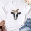 Dámské bílé tričko s potiskem krávy 1