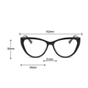 Dámské cat eye brýle na dálku dioptrie -2,50 Plastové obroučky Filtr modrého světla Elegantní retro design Stylové brýle pro každodenní 8