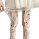 Dámské děrované průhledné punčocháče Módní elastické punčochové kalhoty s dírkovaným vzorem Elegantní sexy styl pro večerní outfit 2
