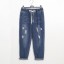 Dámske džínsy s gumou v páse nadmerné veľkosti 5