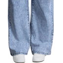 Dámske džíny modrá farba Mašličky na zadných vreckách Voľný strih Vrecká Bavlna Polyester Spandex Moderné ležérne nohavice 5