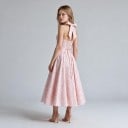 Dámské elegantní midi šaty s korzetem a odhalenými zády s výstřihem do V a vázáním za krk se šněrováním na zádech 9