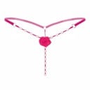 Dámske erotické tanga G-string s perlovými šnúrkami Ozdobná ružička vpredu Imitácia perál Univerzálna veľkosť Nylon so spandexom 6