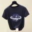 Dámske flitrové tričko s planétou 4