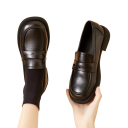 Dámské formální boty Nazouvací mokasíny penny loafers Ozdobný pásek přes nárt Materiál PVC Do práce do školy i na běžné nošení 3