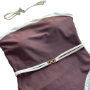 Dámske jednodielne plavky Hnedé Výstrih do O Bez ramienok Pripínateľné ramienka Polyester Nylon Elegantné plavky na leto 3