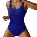 Dámské jednodílné plavky Výstřih do O Široká ramínka Nylon Spandex Jednobarevné Elastické Pohodlné plavky k moři i bazénu 10
