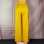 Dámské kalhoty s vysokým pasem žluté 2