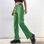 Dámske kockované nohavice zelenej 3