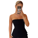 Dámske korsetové tílko Bez ramienok Jednofarebné Výstrih do O Priliehavý polyesterový top elegantný letný štýl 2