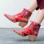 Dámské kotníkové boty s květinami J817 4