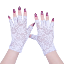 Dámské krajkové rukavice půlprstové prodyšné 17 cm akryl černé elegantní krátké rukavice pro společenské a módní nošení 2