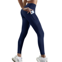 Dámské legíny s vysokým pasem Push-up elastické sportovní kalhoty s kapsami Pohodlné legíny na cvičení Jóga fitness běh 5