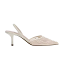 Dámské lodičky slingback se špičatou špičkou a jehlovým podpatkem květinová výšivka na síťovině svršek PU pryžová podrážka na svatbu 3