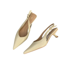 Dámské lodičky slingback se špičatou špičkou nízký podpatek matný semišový vzhled hladký svršek PU pryžová podrážka do práce i společnosti 7