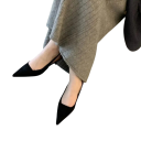 Dámské lodičky slingback se špičatou špičkou nízký podpatek matný semišový vzhled hladký svršek PU pryžová podrážka do práce i společnosti 13