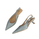 Dámské lodičky slingback se špičatou špičkou nízký podpatek matný semišový vzhled hladký svršek PU pryžová podrážka do práce i společnosti 9