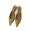Dámské lodičky slingback se špičatou špičkou nízký podpatek matný semišový vzhled hladký svršek PU pryžová podrážka do práce i společnosti 3