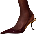 Dámske lodičky slingback Špičatá špička Lesklý lakovaný povrch Tvarovaný jehlový podpätok PU a mikrovlákno Na svadbu ples aj párty 5