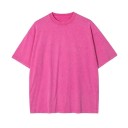Dámske oversize tričko s krátkym rukávom Streetwear top s okrúhlym výstrihom Módny voľný strih Vintage washed vzhľad pre každý deň 3