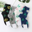 Dámské ponožky s květinami Bavlna polyester 5