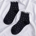 Dámské ponožky s volánky Bavlna spandex 6