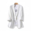 Dámske sako Rovný strih Klopy Kapsy s klopou Ohrnuté rukávy Podšívka Polyester bavlna a nylon Do kancelárie aj na schôdzky 4