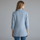 Dámske sako Rovný strih Klopy Kapsy s klopou Ohrnuté rukávy Podšívka Polyester bavlna a nylon Do kancelárie aj na schôdzky 15