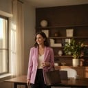 Dámske sako s načechraným povrchom Zapínanie na 4 gombíky Špicaté klopy Voľný strih Polyester Do kancelárie aj na zimu 5