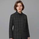 Dámske sako so stojáčikom Asymetrické zapínanie na gombík Voľnejší dlhší strih Kapsy s klopou Polyester Do kancelárie 11