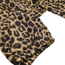 Dámské saténové pyžamo souprava košile s dlouhým rukávem a dlouhé kalhoty leopardí vzor univerzální velikost polyester a elastan na spaní 3