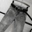 Dámske šedé džínsy s kamienkami 3