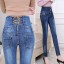 Dámské stylové džíny se šněrováním J1162 1