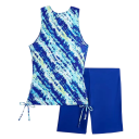Dámske tankini plavky s kraťasmi a stahovacími bokmi polyester elastan dvojdielne plavky na plávanie a pláž 4