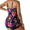 Dámske tankini plavky s kvetinovým vzorom a šortkami polyester elastan dvojdielne plavky na pláž a kúpanie 5