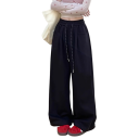 Dámské tepláky Jednobarevné s kapsami Na tkaničku Materiál polyester Pohodlné volnočasové kalhoty pro každodenní nošení 8
