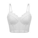 Dámske tielko Jednobarevné s krajkami Poloprůhledné prevedenie Tenké ramienka Výstrih do V Materiál polyester spandex Elegantný top 6