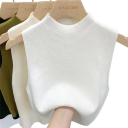 Dámske tielko Univerzálna veľkosť Jednofarebné Široké ramienka Výstrih do O Materiál polyester Pohodlný základný top 4