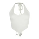 Dámske tílko jednofarebné Crop top Výstrih do V Široké ramienka okolo krku Polyester spandex moderný letný top 2