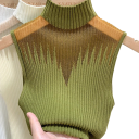 Dámské tílko Univerzální velikost Jednobarevné Široká ramínka Výstřih do O Rolák Poloprůhledné na hrudi Polyester bavlna 6