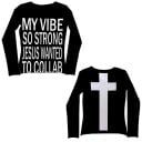 Dámske tričko s dlhým rukávom Okrúhly výstrih Streetwear s kresťanským motívom Kríž na chrbte a potlač vpredu Originálny štýl 2