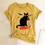 Dámské tričko s potiskem černé kočky 6